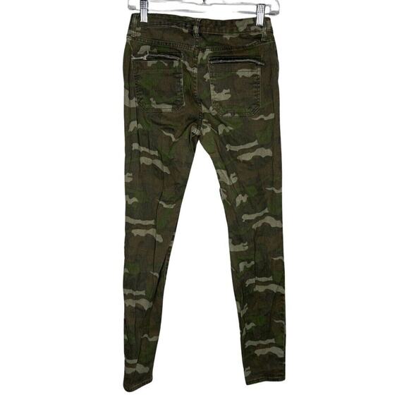 William‎ Rast Jeans Womens 4 27" Green Brown Camo Skinny Camouflage Destroyed - Picture 2 of 9
